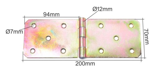 Stavebný záves 70 x 200 mm, žltý pozink