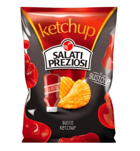 Talianske chipsy Gusto Kečup SALATI PREZIOSI Patatine 110g