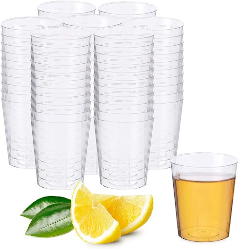 Jednorazové malé, pevné plastové poháre na vodku, sada 40ml x 50