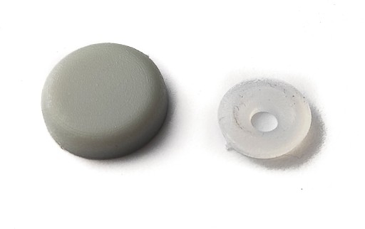 Rozeta 14mm - Skrutkovací uzáver 100ks MATNÁ ŠEDÁ