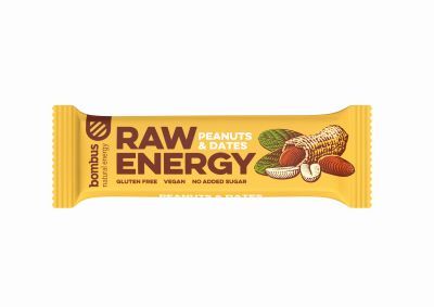 BOMBUS RAW ENERGY tyčinka, arašidovo-datľová, bez semien