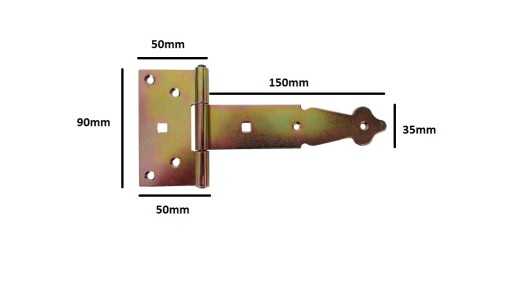 záves konštrukcie altánkových dverí 150mm, pozink