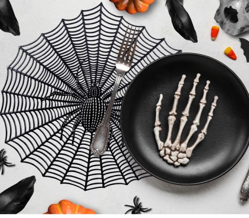DEKORATÍVNA KRYTOVÁ PODLOŽKA ČIERNA HALLOWEEN