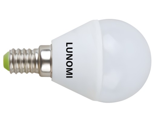 LED guľová žiarovka, studená E14, 4W, G45
