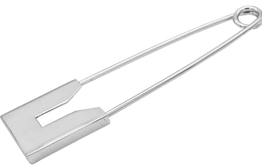 OZDOBNÉ BEZPEČNOSTNÉ ŠPIČKY, PLOCHÉ, 76mm, VEĽKÉ STRIEBORNÉ