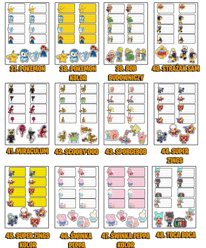NÁLEPKY NA ZOZNÁMKY 8 ks - STICH STITCH + ZADARMO