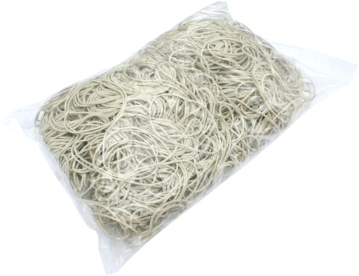 GUMA NA RECEPTY MALÉ SILNÉ 30 mm x 1,5 mm BIELE 1 KG