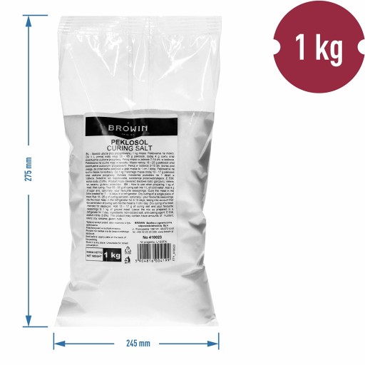 Soľ na konzervovanie mäsa, údenín, 1kg Browin
