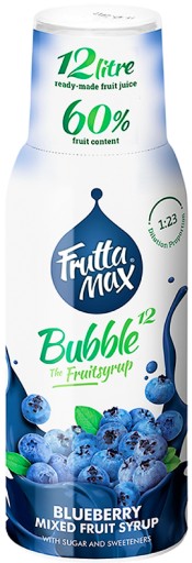FruttaMax Bubble Sirup koncentrát pre čučoriedkový karbonizátor 500 ml na 12 l