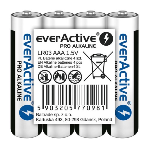 Everactive AAA alkalická batéria (R3) 4 ks.
