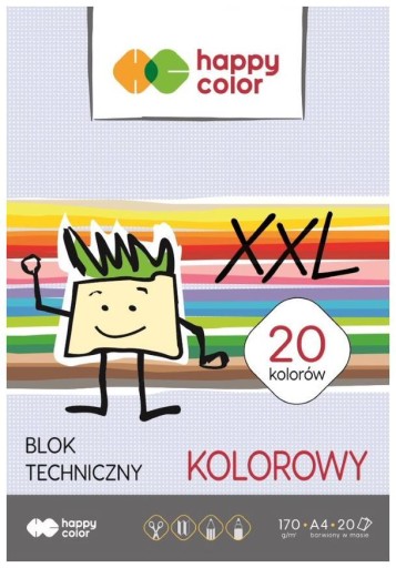Technický blok 20 farieb 170g/m2 A4 happy color