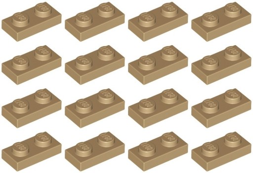 LEGO PLATE 3023 1x2 tmavý piesok (6g) 16 ks.