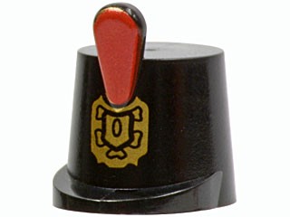 LEGO Shako Shako Hat Black emblém Pirátski vojaci tlač 2545pb01