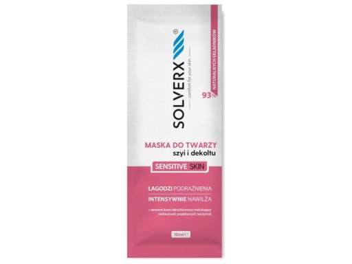 Upokojujúca pleťová maska SOLVERX Sensitive Skin