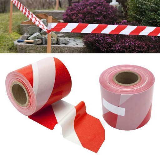Výstražná páska ČERVENÁ A BIELA 100 mm x 100 m