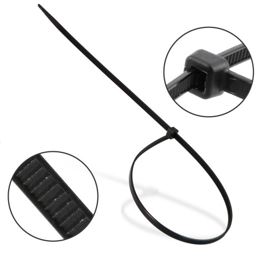 100x sťahovacie pásky Káblové pásky Zipsy 4,8 x 450 mm Silné UV sťahovacie pásky