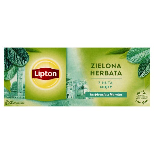 Lipton express zelený čaj s nádychom mäty, 25 sáčkov, 32,5g