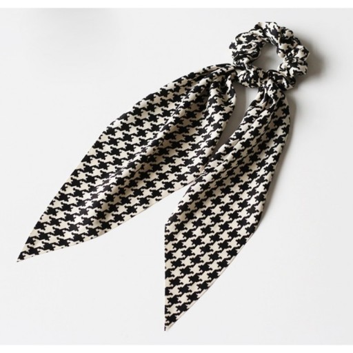 Vlasová elastická, dlhá šatka v štýle houndstooth, PIN UP GUM93