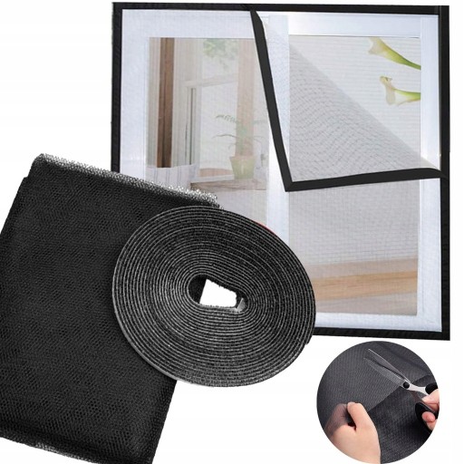 SIEŤKA NA KOMÁRY OKENNÁ HMYZ KOMÁRE 130x150 + VELCRO