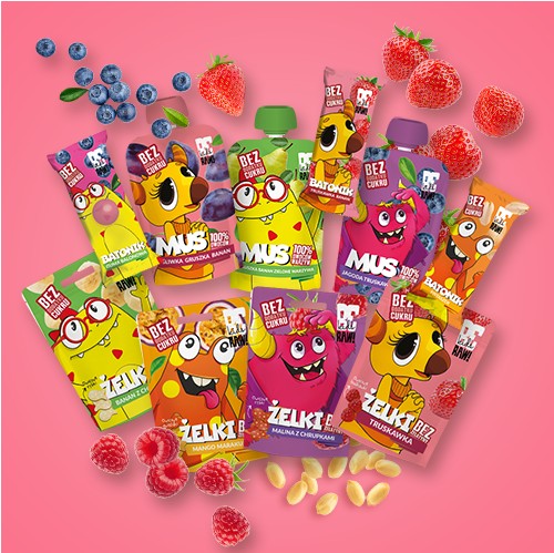 Ovocná tyčinka pre deti BeRAW Kids Jahoda Banán bez pridaného cukru 25g