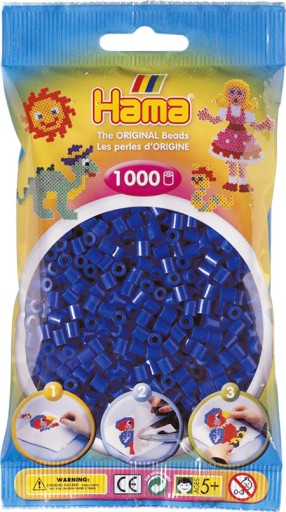 Zažehľovacie korálky NAVY BLUE 1000 ks HAMA 08
