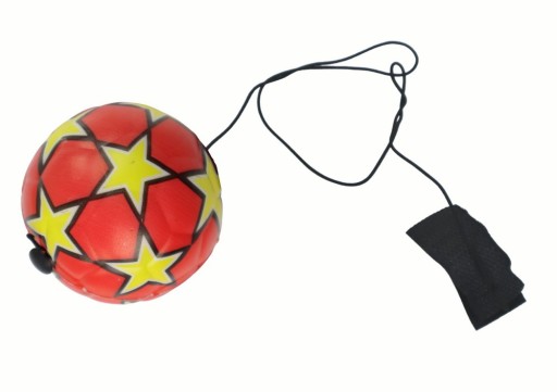 PU futbal s Jojo gumičkou na skákanie, 6 cm, červené hviezdy
