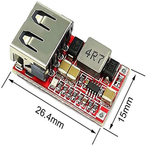 USB 5V 3A stupňový prevodník s 6-20V nabíjačkou