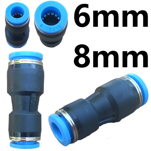 Zásuvný konektor pneumatickej redukcie 8 - 6mm PG 8-6