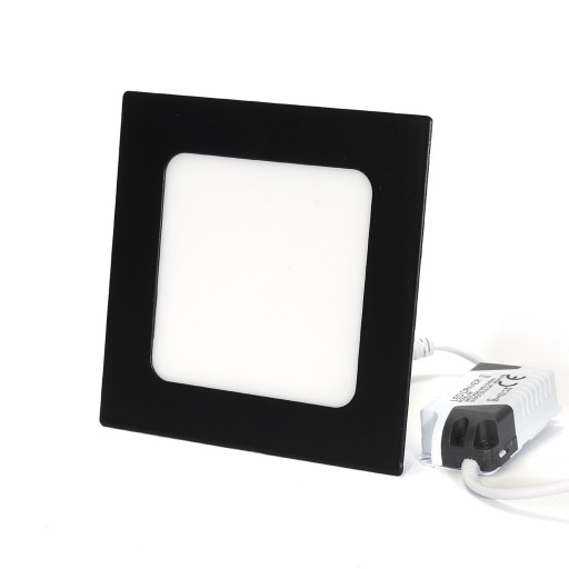LED panel Zapustený 6W štvorcový strop pod omietku v čiernej farbe