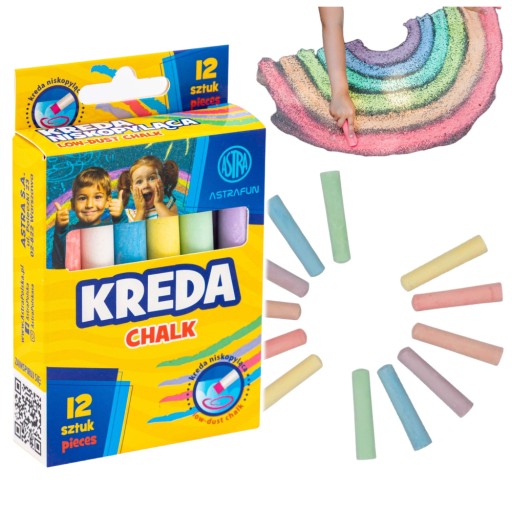 Školská chodníková krieda Astra 12 ks.