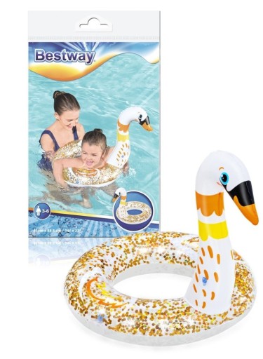 NAFUKOVACÍ PRSTEŇ NA PLÁVANIE GLITTER GLITTER SAN / FLAMINGO 61 CM