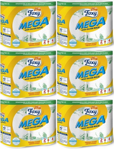 Foxy Mega - Kuchynská utierka, 2-vrstvová, biela