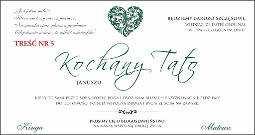 Žiadosť o svadobné požehnanie s PERSONALIZÁCIOU pre rodičov