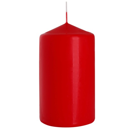 ČERVENÁ valcová sviečka, neparfumovaná, SVIEČKA PARAFÍNOVÁ 12CM 50H 350G
