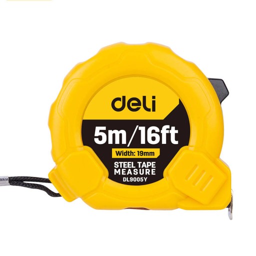 Deli Tools EDL9005Y skladacia páska 5 m / 19 mm žltá