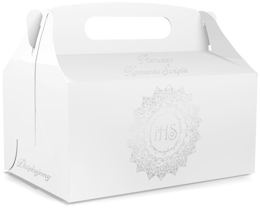 Cake Box Cake Communion Boxy Communion Ďakujeme hosťom IHS