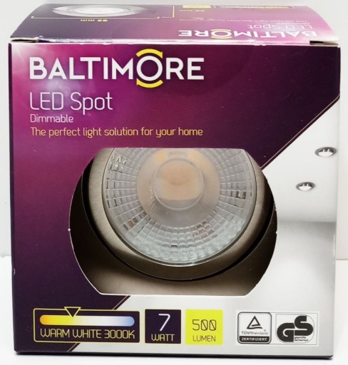BALTIMORE SILVER LED SVIETIDLO 500LUMEN