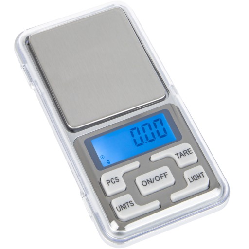 VRECKOVÁ VÁHA 0,01g ŠPERKY 500g PODSVIETENÁ ELEKTRONICKÁ BATÉRIA