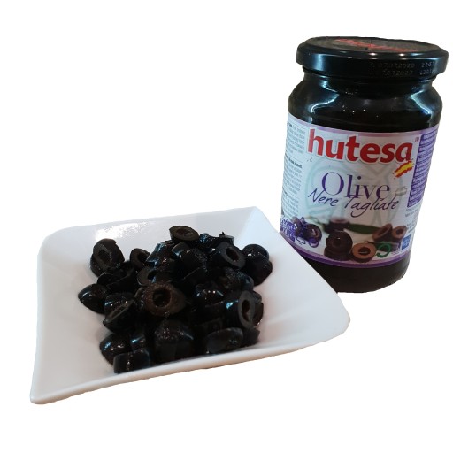 Čierne olivy nakrájané na plátky 350g HUTESA Španielsko
