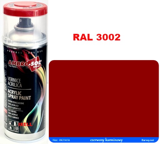 RAL 3002 AKRYLOVÝ LAK SPREJ červený LESK 1233