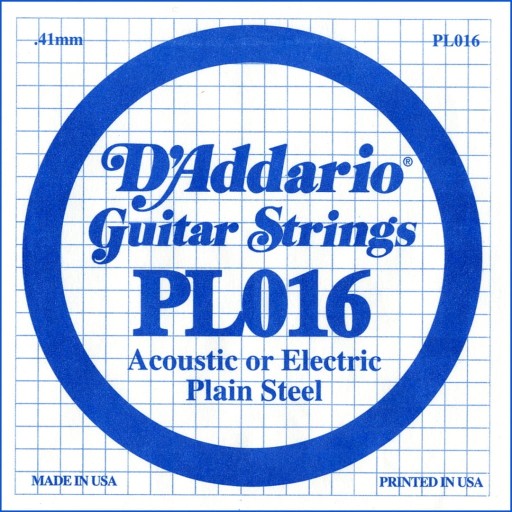 D'Addario PL016 oceľová struna bez omotávky .016