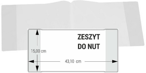 Obal na notový zápisník 15x43,10, bezfarebný