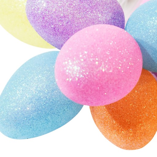 REŤAZOVÁ girlanda Farebné VEĽKONOČNÉ VAJÍČKY S GLITTER LED, napájané 2xAA batériami