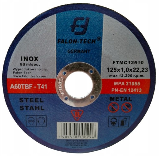FALON-TECH INOX KOVOVÉ REZNÉ KOTÚČE 125 1 KS