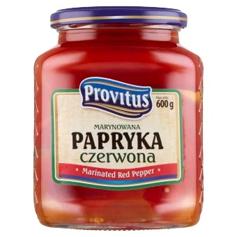 Provitus Marinovaná červená paprika, 600 g