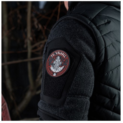 ZÁPLATA NA VELCRO PVC ZNAK WARRIOR TIL VALHALL M-TAC ČIERNA/ČERVENÁ