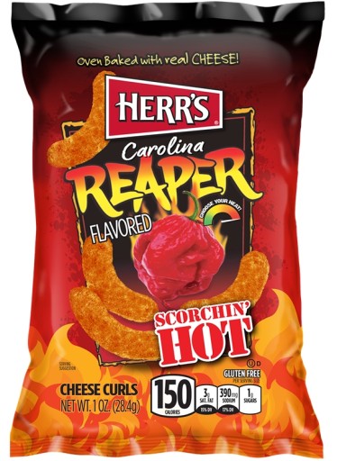 Herr's Carolina Reaper Cheese Curls Hot Cheese Curls 28,4g z USA
