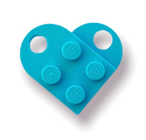 KĽÚČENKA z LEGO kociek Srdce Keychain Darček 2 ks ku Dňu žien