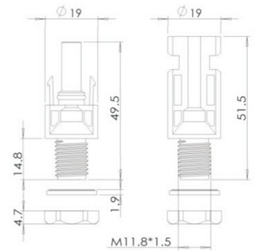 KONEKTOR MC4 KONEKTOR PRE 1000V DC + - ROZVÁDZKY