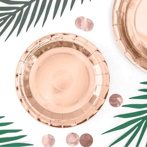 LUX papierové taniere ROSE GOLD hen party EXOTIC rosegold x6